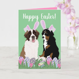 Customisable Bernese Saint Bernard Easter  Card