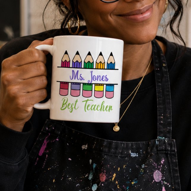 Customisable Best Teacher Appreciation Coffee Mug (Creator Uploaded)
