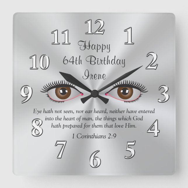 Customisable Bible Verse Clocks Eye Hath Not Seen (Front)