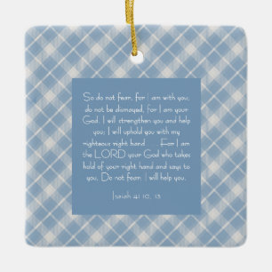 Customisable Bible Verse Isaiah 41:10, 13 Ceramic Ornament