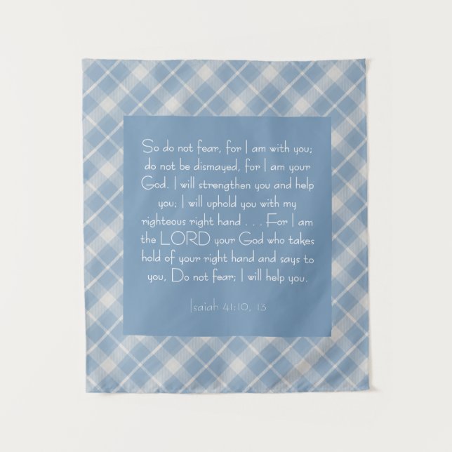 Customisable Bible Verse Isaiah 41:10, 13  Tapestry (Front)