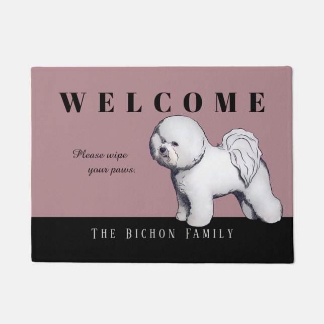 Customisable Bichon Frise Doormat (Front)