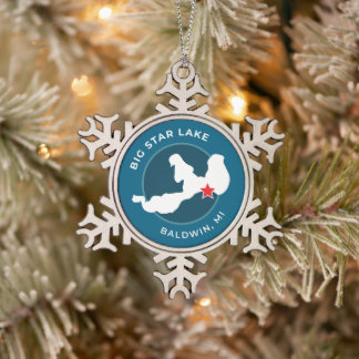 Customisable Big Star Lake Ornament