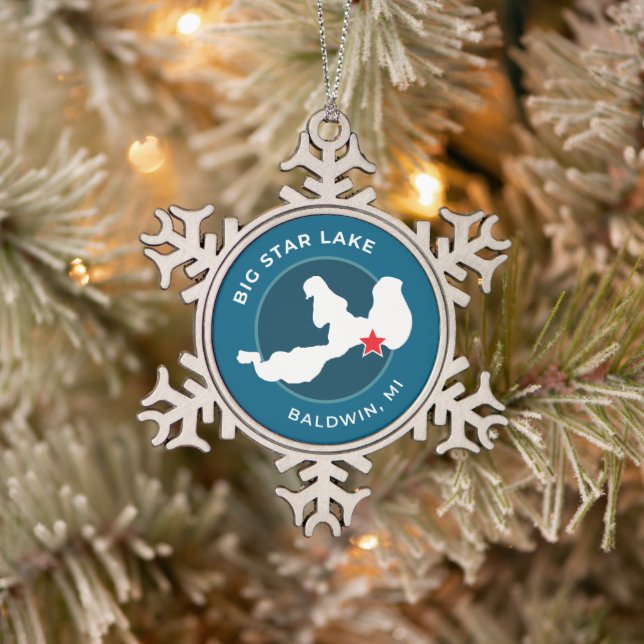 Customisable Big Star Lake Ornament (Tree)