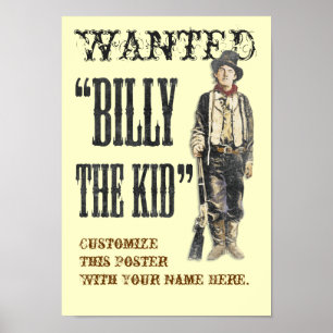 Customisable Billy the Kid Poster