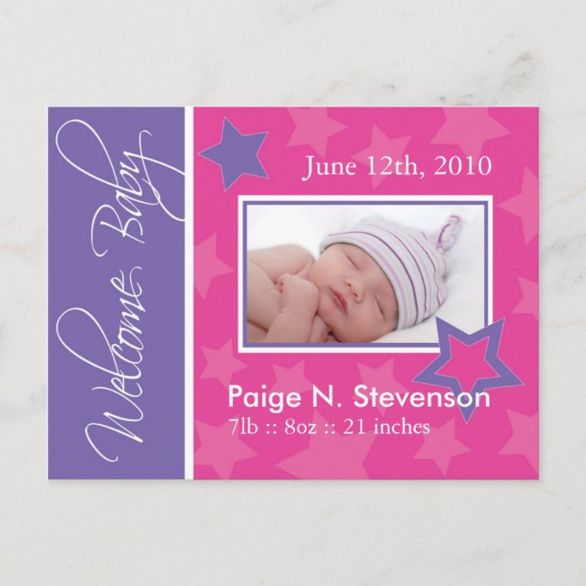 Customisable Birth Announcement (Front)