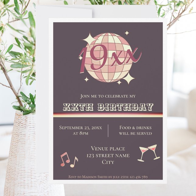 Customisable birth year birthday party Invitation (Creator Uploaded)
