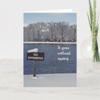 customisable birthday card/Lake surrounded by snow