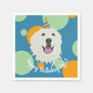 Customisable Birthday Great Pyrenees Napkin