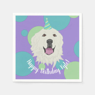 Customisable Birthday Great Pyrenees Napkin