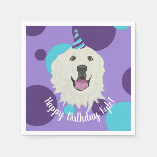 Customisable Birthday Great Pyrenees Napkin