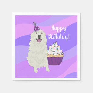 Customisable Birthday Great Pyrenees Napkin