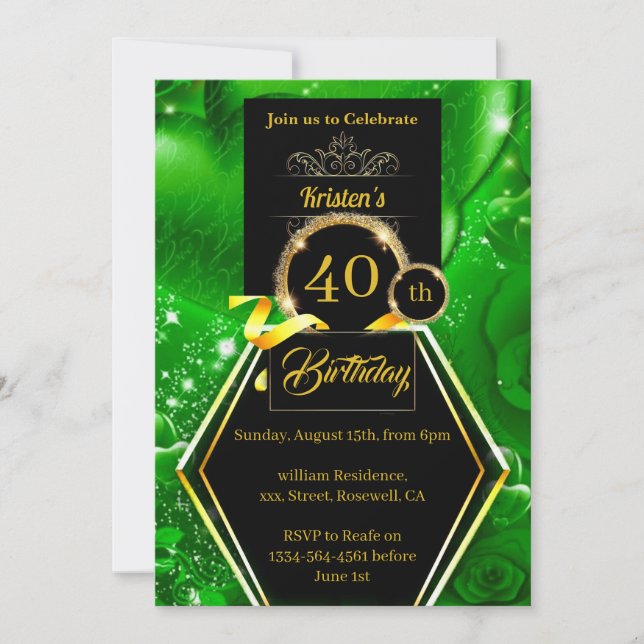 Customisable Birthday Invitation (Front)