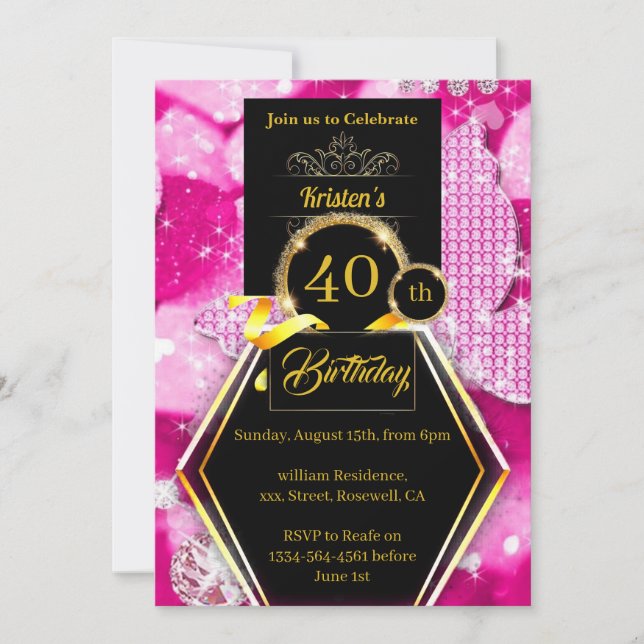 Customisable Birthday Invitation (Front)