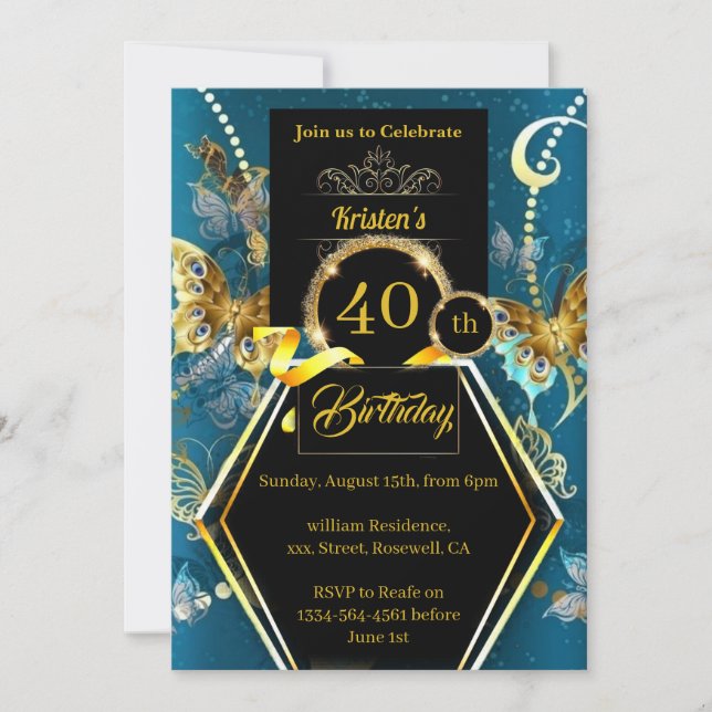 Customisable Birthday Invitation (Front)