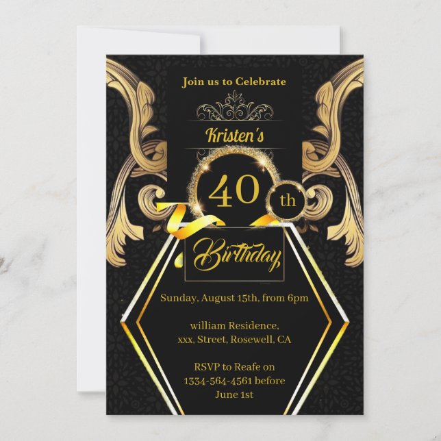 Customisable Birthday Invitation (Front)