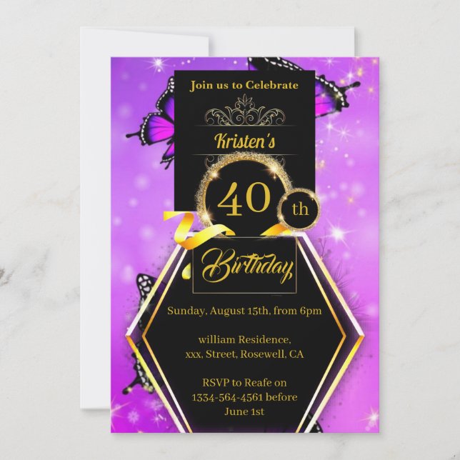 Customisable Birthday Invitation (Front)