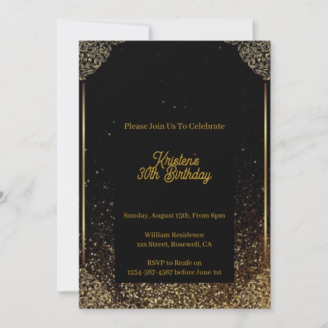 Customisable Birthday Invitation (Front)