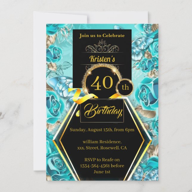 Customisable Birthday Invitation (Front)