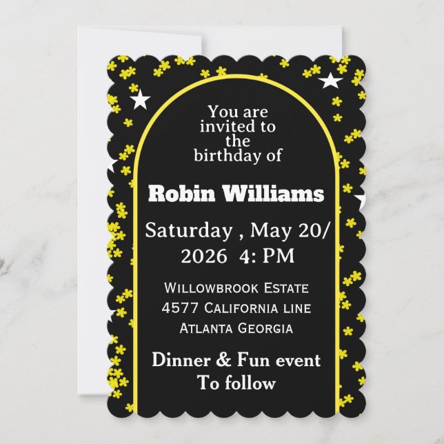 Customisable Birthday Invitation | Elegant Party  (Front)