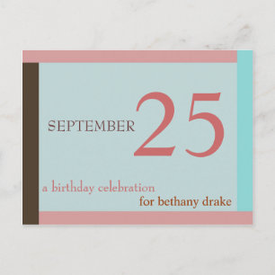 Customisable Birthday Invitation I Postcard