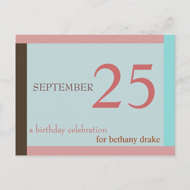 Customisable Birthday Invitation I Postcard (Front)