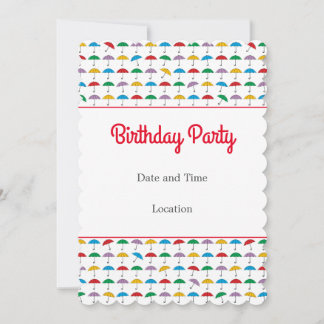 Customisable Birthday Party Invitation Flat Card