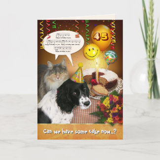 (Customisable) Birthday with Pets Card
