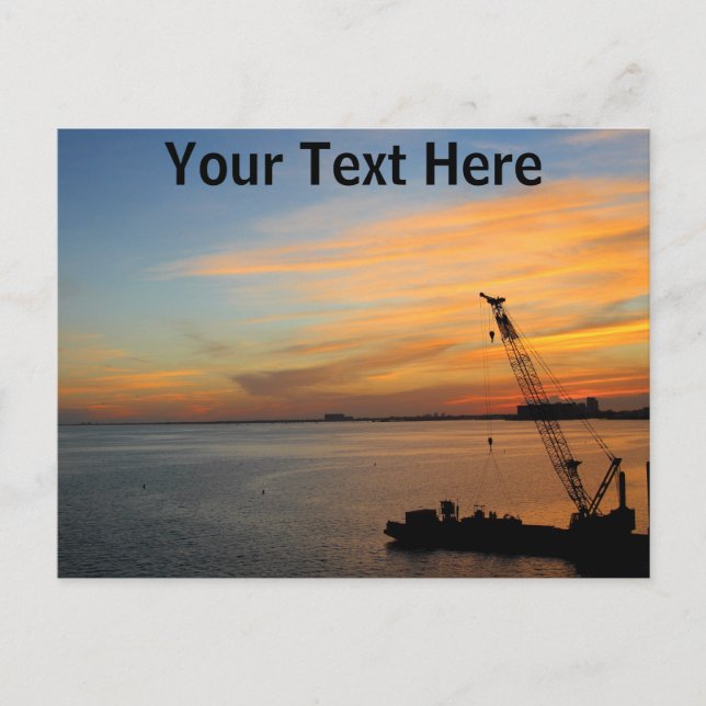 Customisable Biscayne, Florida sunset postcard (Front)