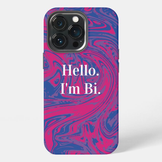 Customisable Bisexual Pride Flag Marbled Abstract iPhone Case (Back)