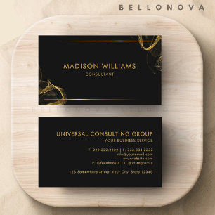 Customisable Black and Gold Glitter Professional Business Card