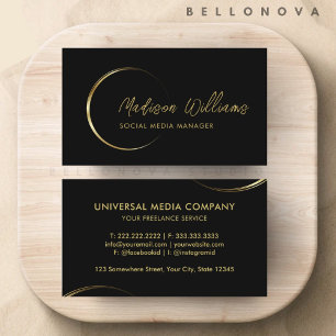 Customisable Black and Gold Professional Business  Business Card