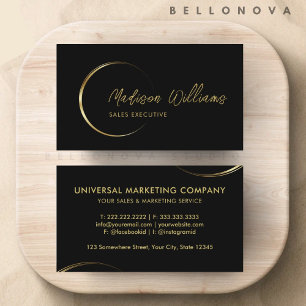 Customisable Black and Gold Professional Business  Business Card