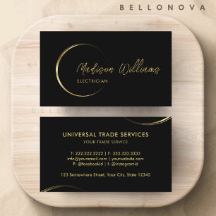 Customisable Black and Gold Professional Business  Card