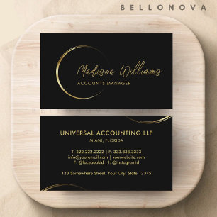 Customisable Black and Gold Professional Business  Card