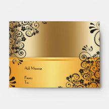 Customisable Black and Gold Theme Envelope