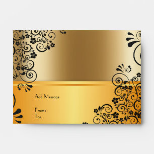 Customisable Black and Gold Theme Envelope