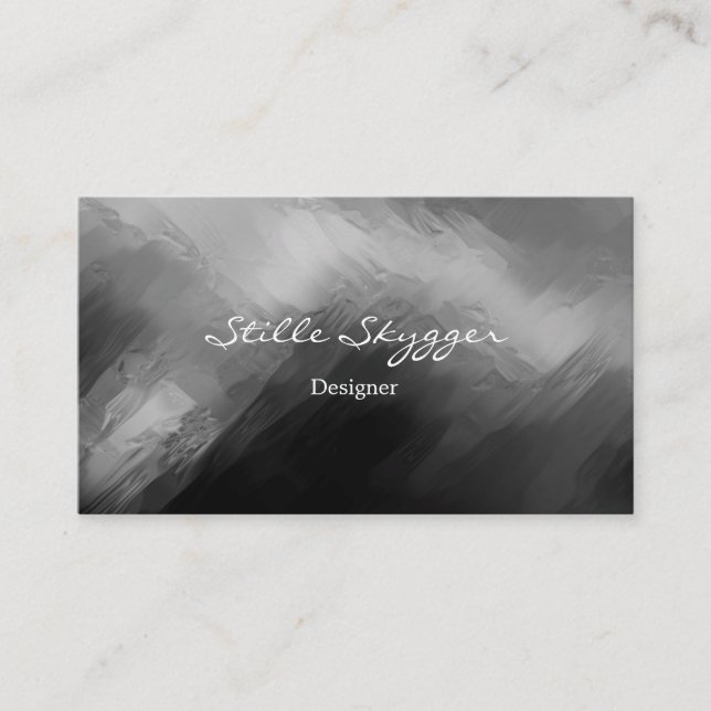 Customisable Black and White Abstract Art Business Card (Front)