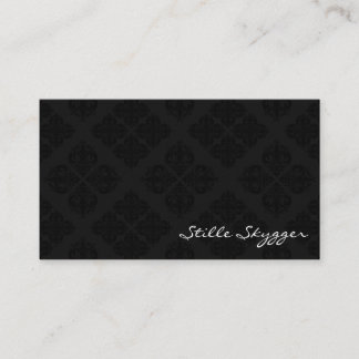 Customisable Black and White Elegant Damask Business Card