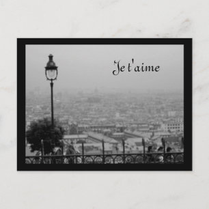 Customisable Black and White Paris Postcard