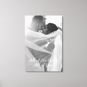 Customisable Black And White Photo Wedding Canvas Print