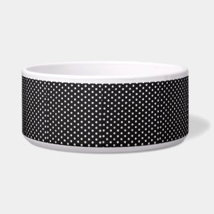 Customisable Black and White Polkadot Pet Bowl