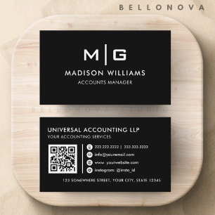 Customisable Black and White Professional Business Card