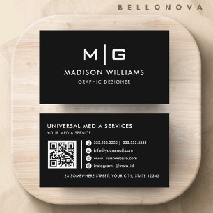 Customisable Black and White Professional  Business Card