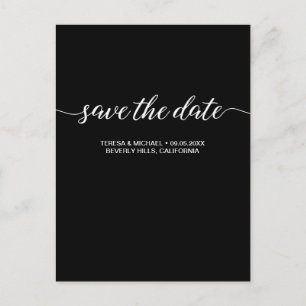 Customisable Black and White "Save the Date" Postcard