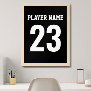 Customisable Black and White Sports Number Design Poster