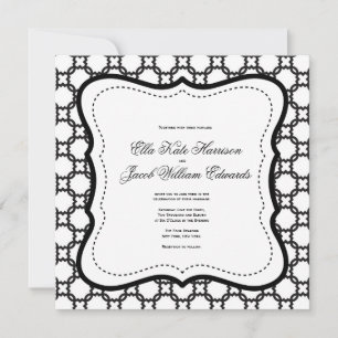Customisable Black and White Wedding Invitation