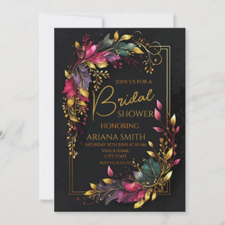 Customisable Black Bridal Shower Card