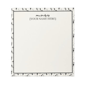 Customisable Black & Cream Chic Purr-fectly Cat Notepad