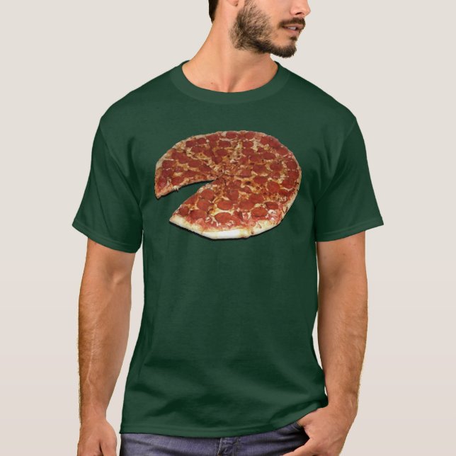 Customisable Black / Dark Pizza T-shirt (Front) (Front)